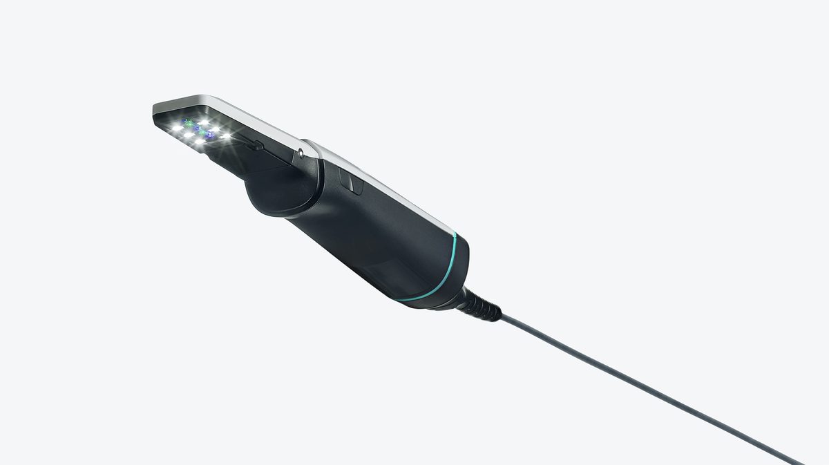 iTero Lumina intraoral scanner wand used for orthodontic 3D dental scanning